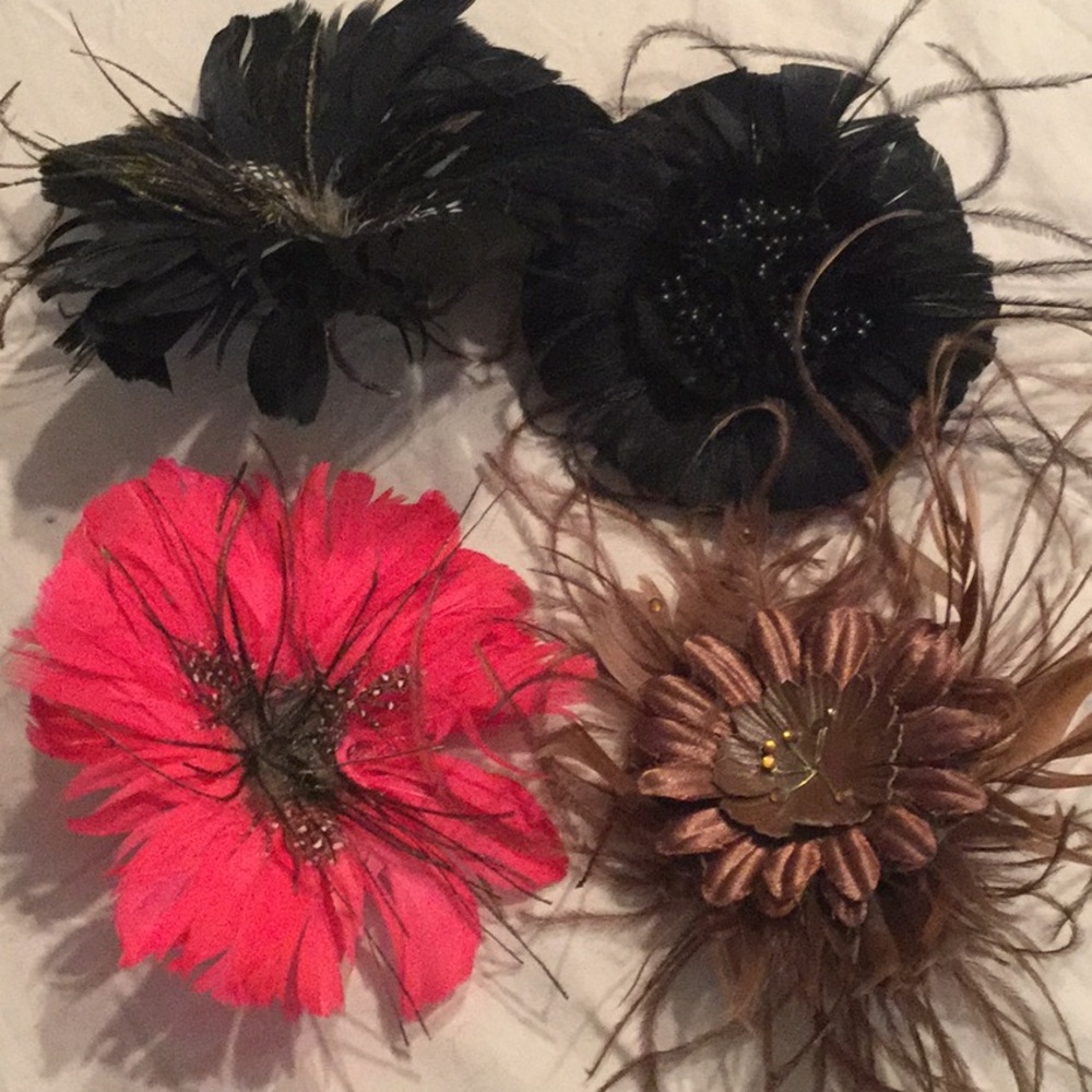 Four FlowerFeather Pins